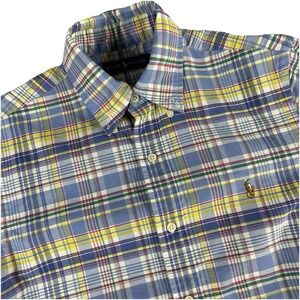 Ralph Lauren Plaid Oxford Button Down Shirt Mens S Multicolor Cotton Preppy
